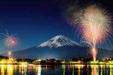 河口湖冬花火