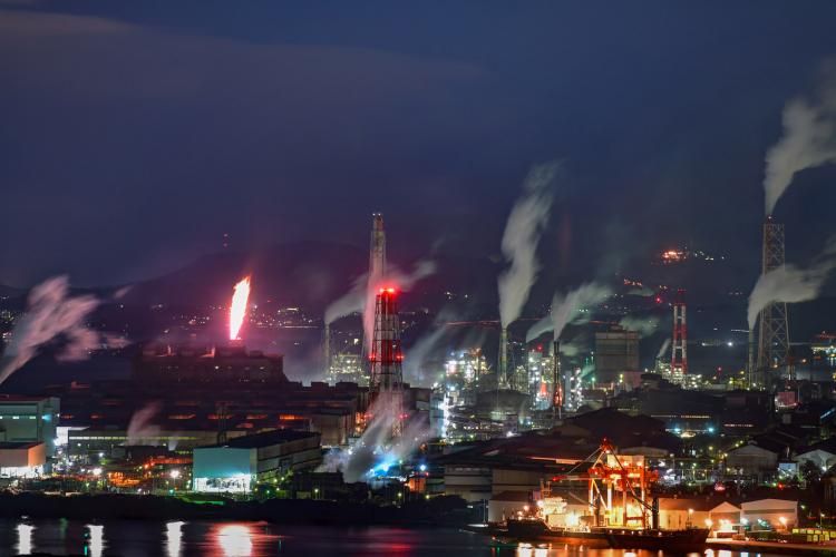 【工場夜景】軍艦防波堤