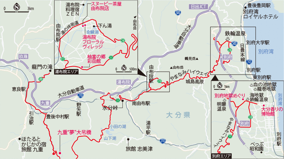 ドライブルートの地図