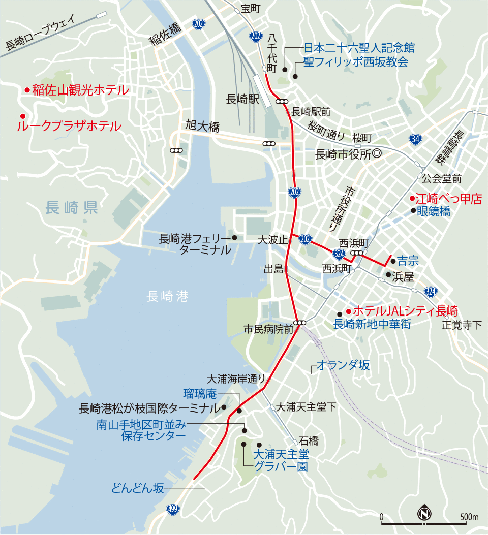 ドライブルートの地図