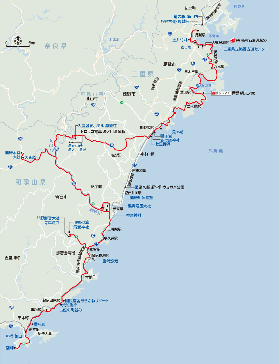 ドライブルートの地図