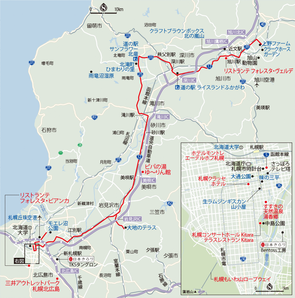 ドライブルートの地図