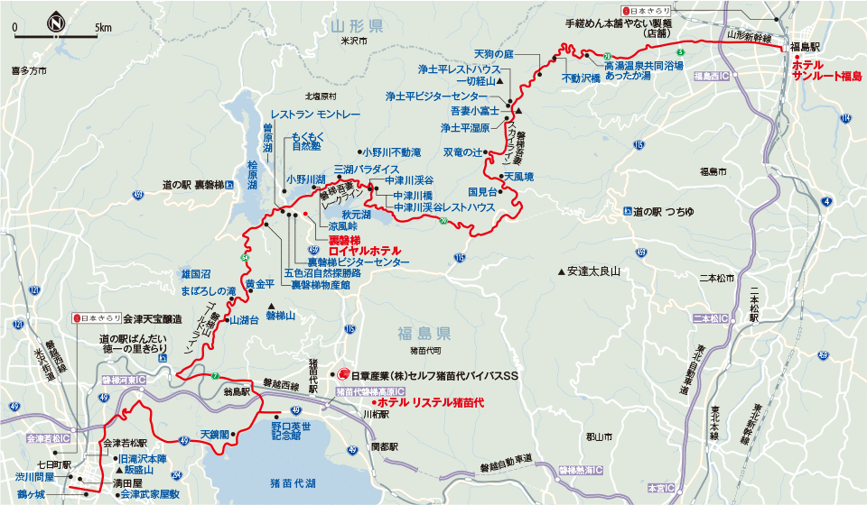 ドライブルートの地図