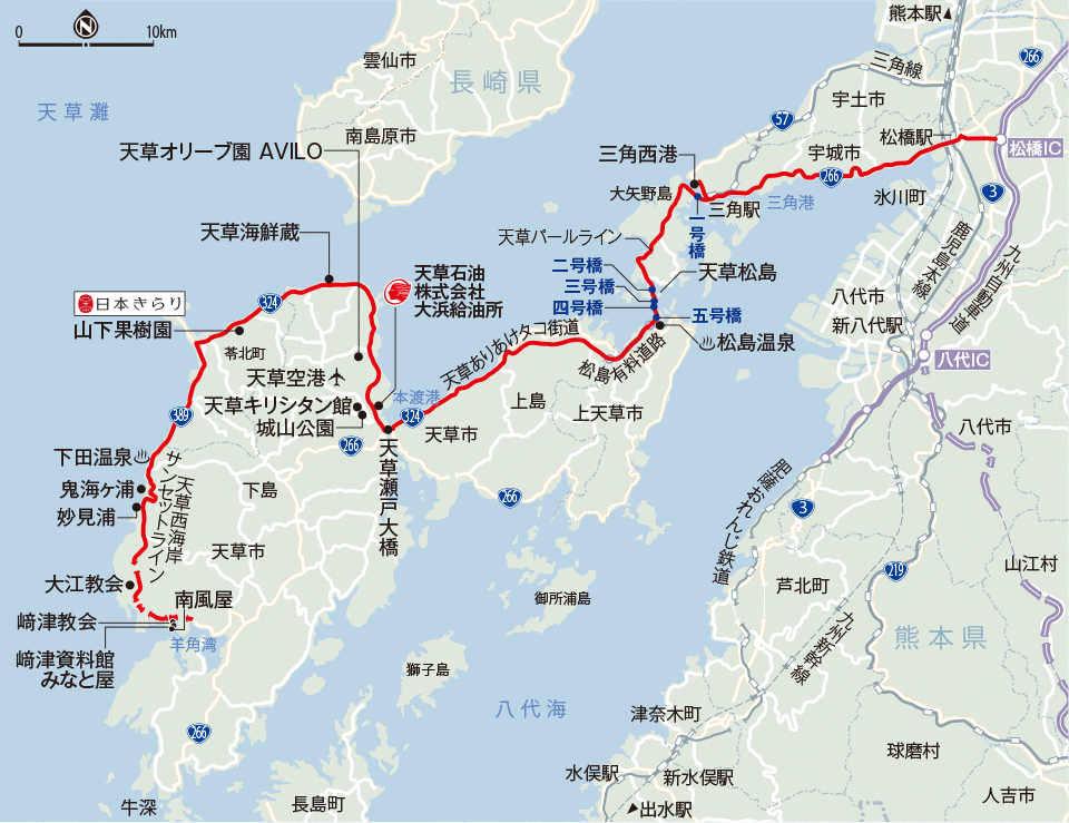 ドライブルートの地図