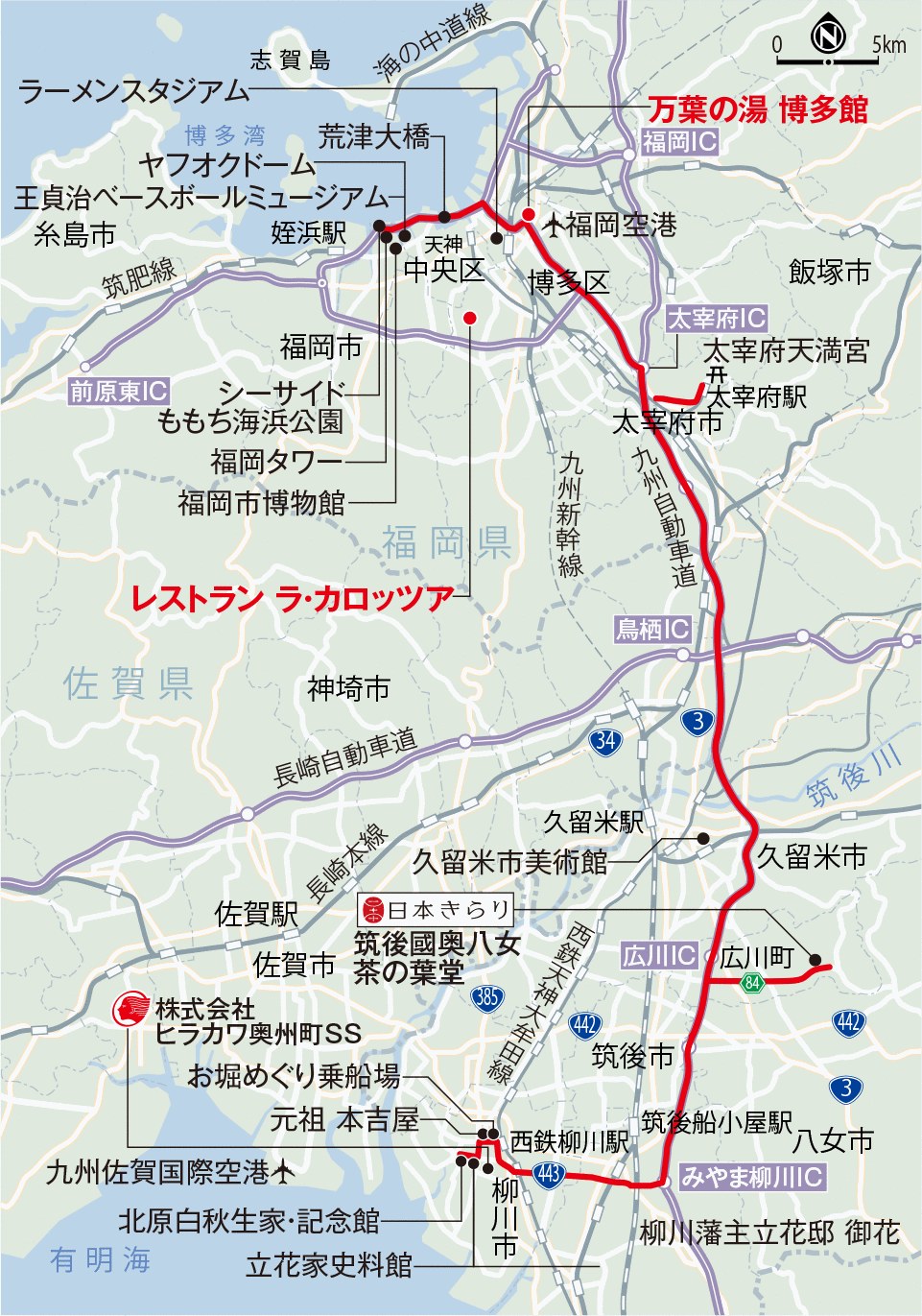 ドライブルートの地図