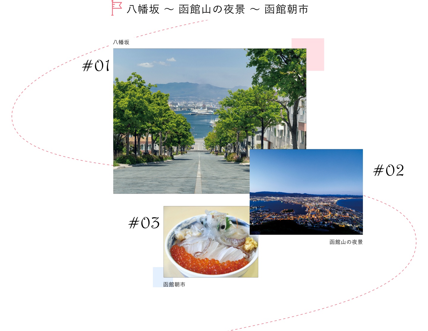 八幡坂～函館山の夜景～函館朝市​