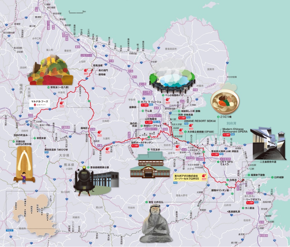 ドライブルートの地図
