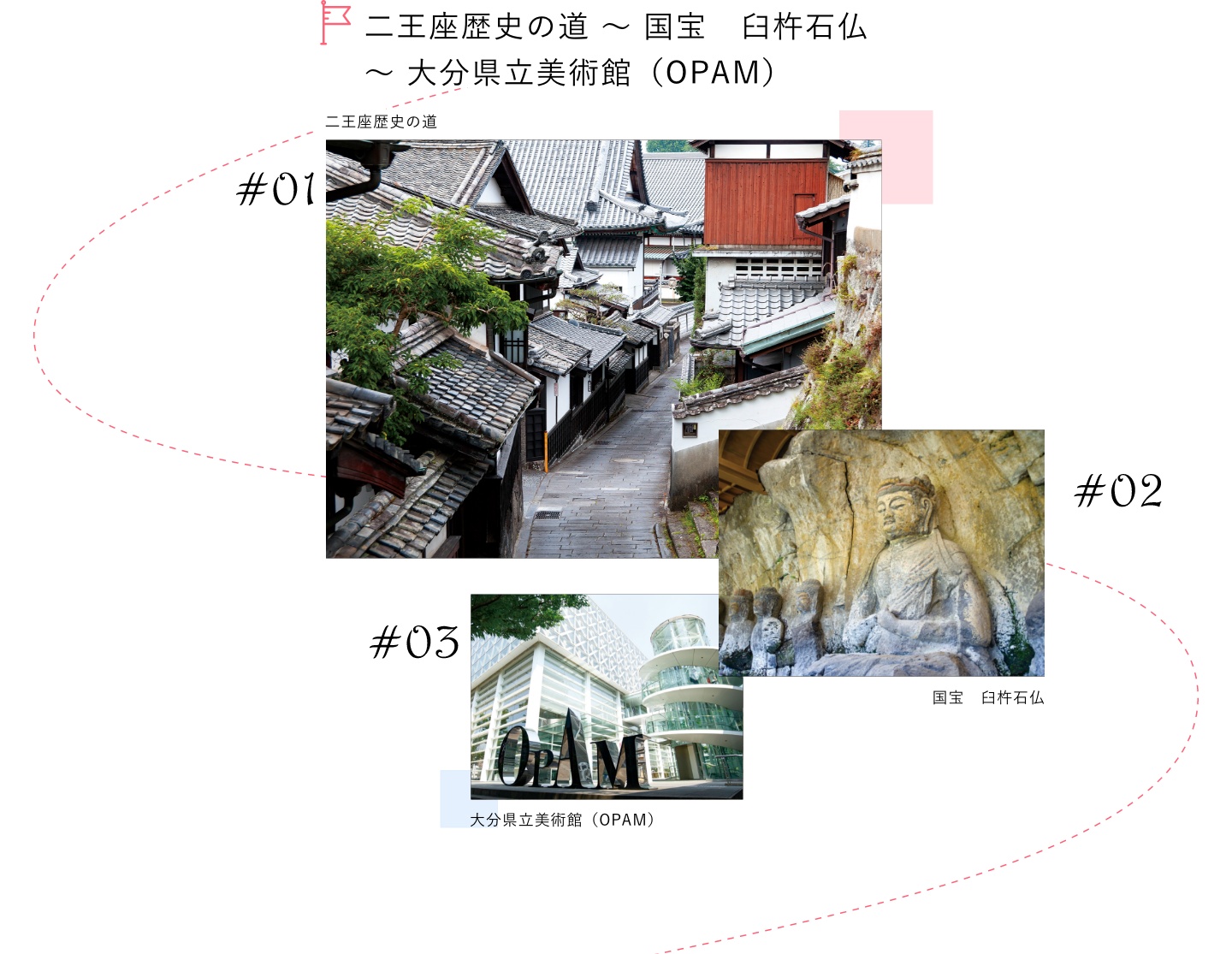 二王座歴史の道～国宝 臼杵石仏～大分県立美術館（OPAM）