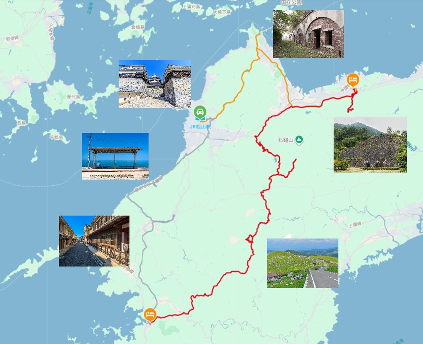 ドライブルートの地図