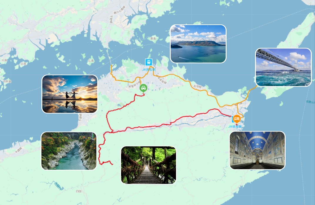 ドライブルートの地図