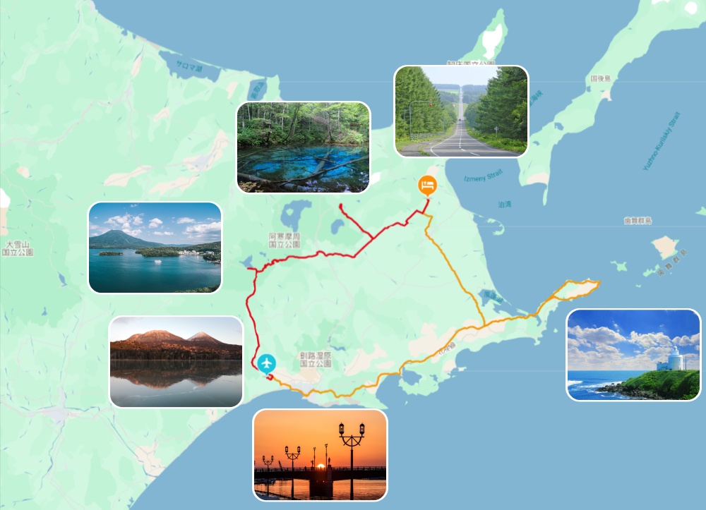 ドライブルートの地図