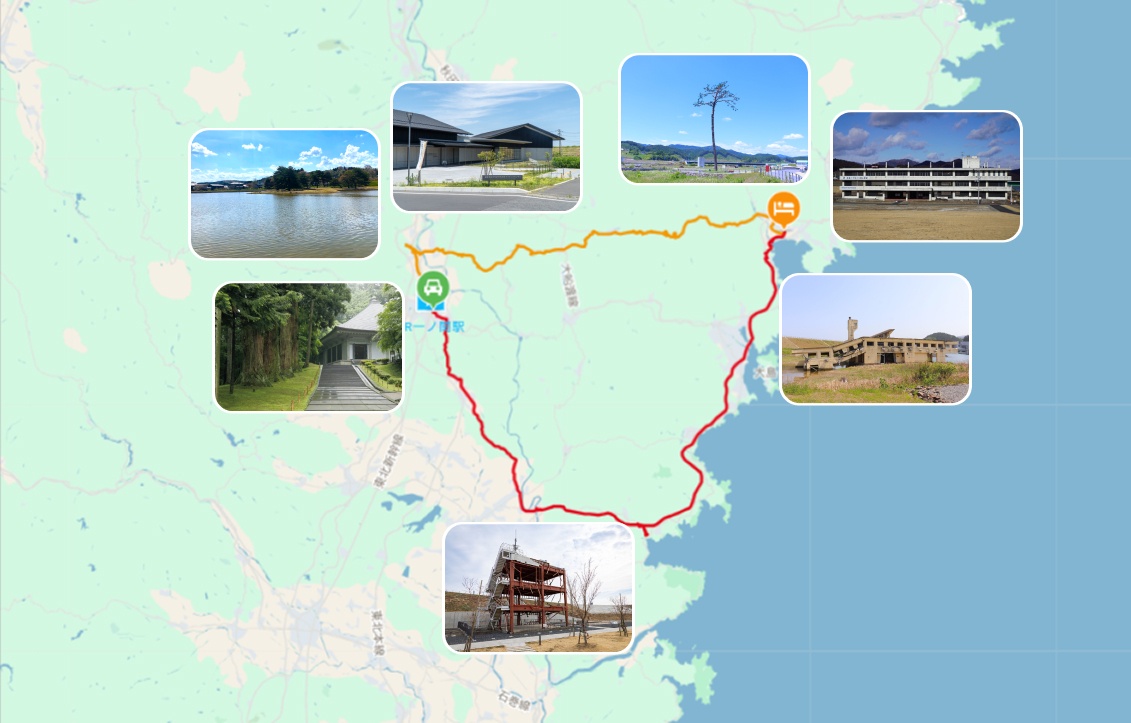 ドライブルートの地図