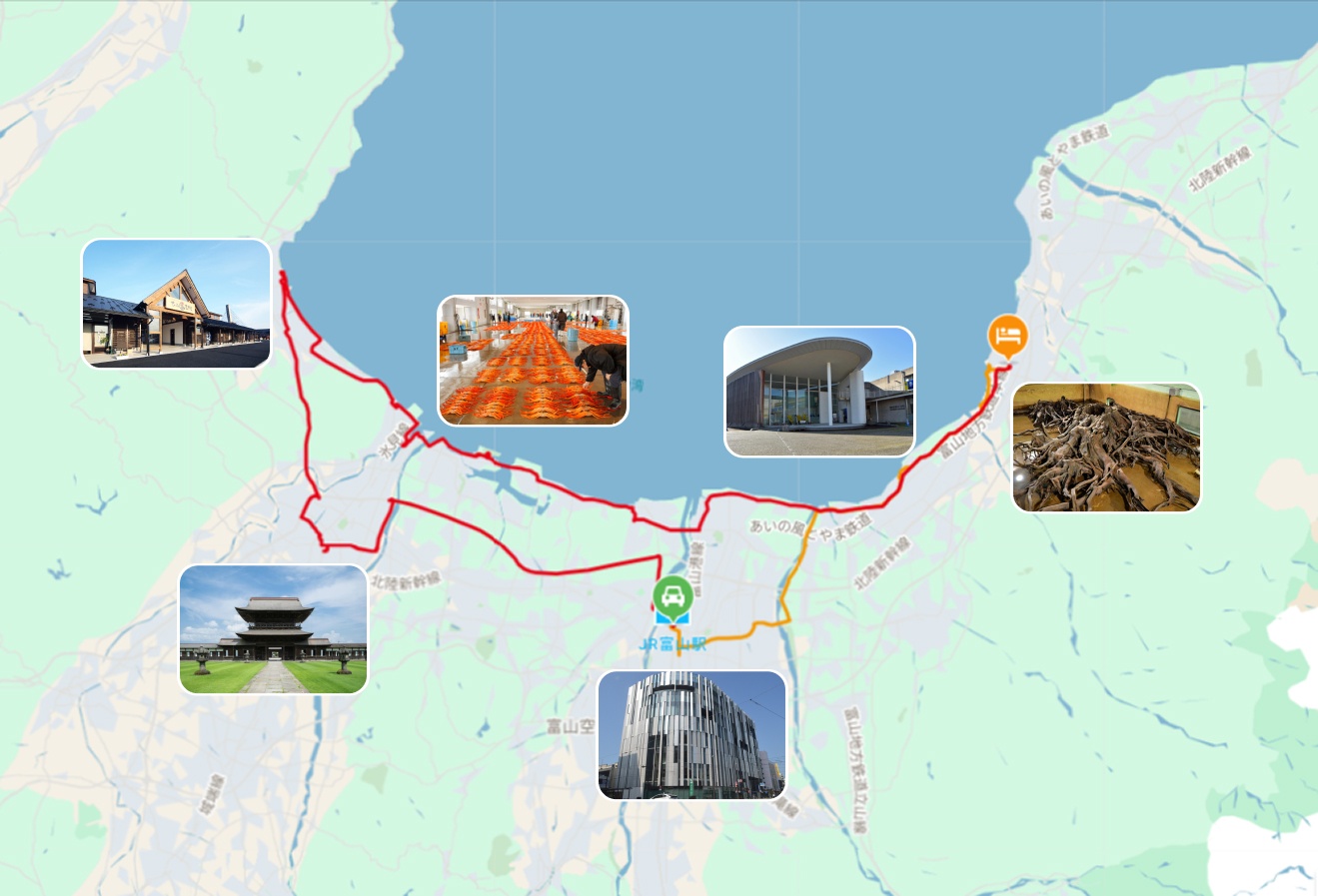ドライブルートの地図